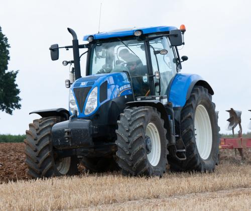 Tractor ploughing